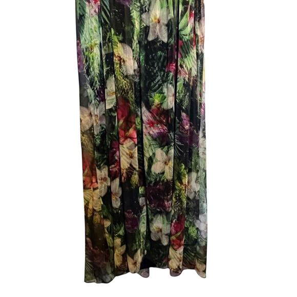 Lane Bryant 24 Plus Maxi Dress Lined Strappy Bodice Floral Tropical Cruise Fairy - Picture 8 of 16